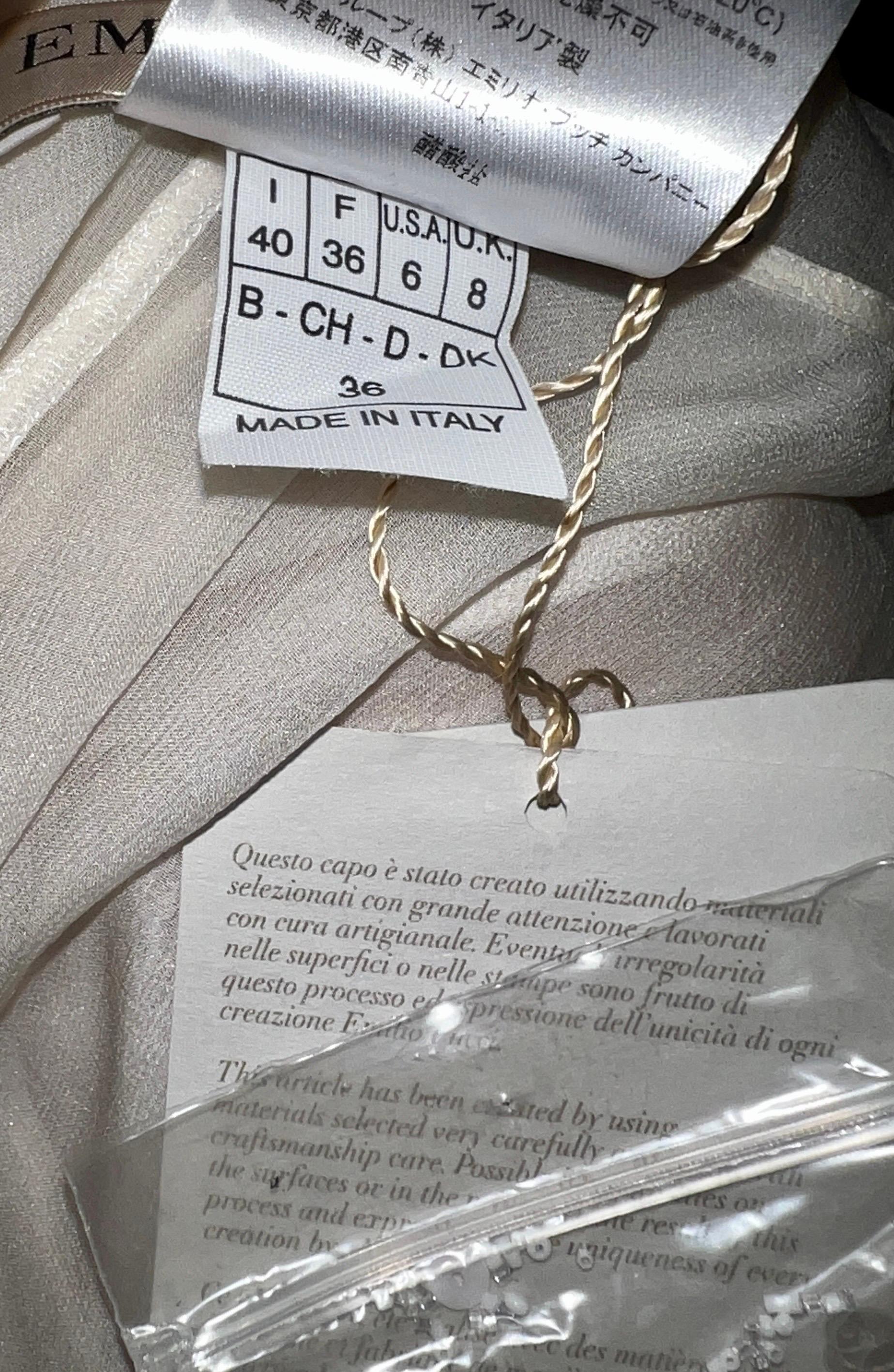 UNWORN Emilio Pucci Peter Dundas Dragon Embroidery Overlay Silk Dress Bridal 40 For Sale 8