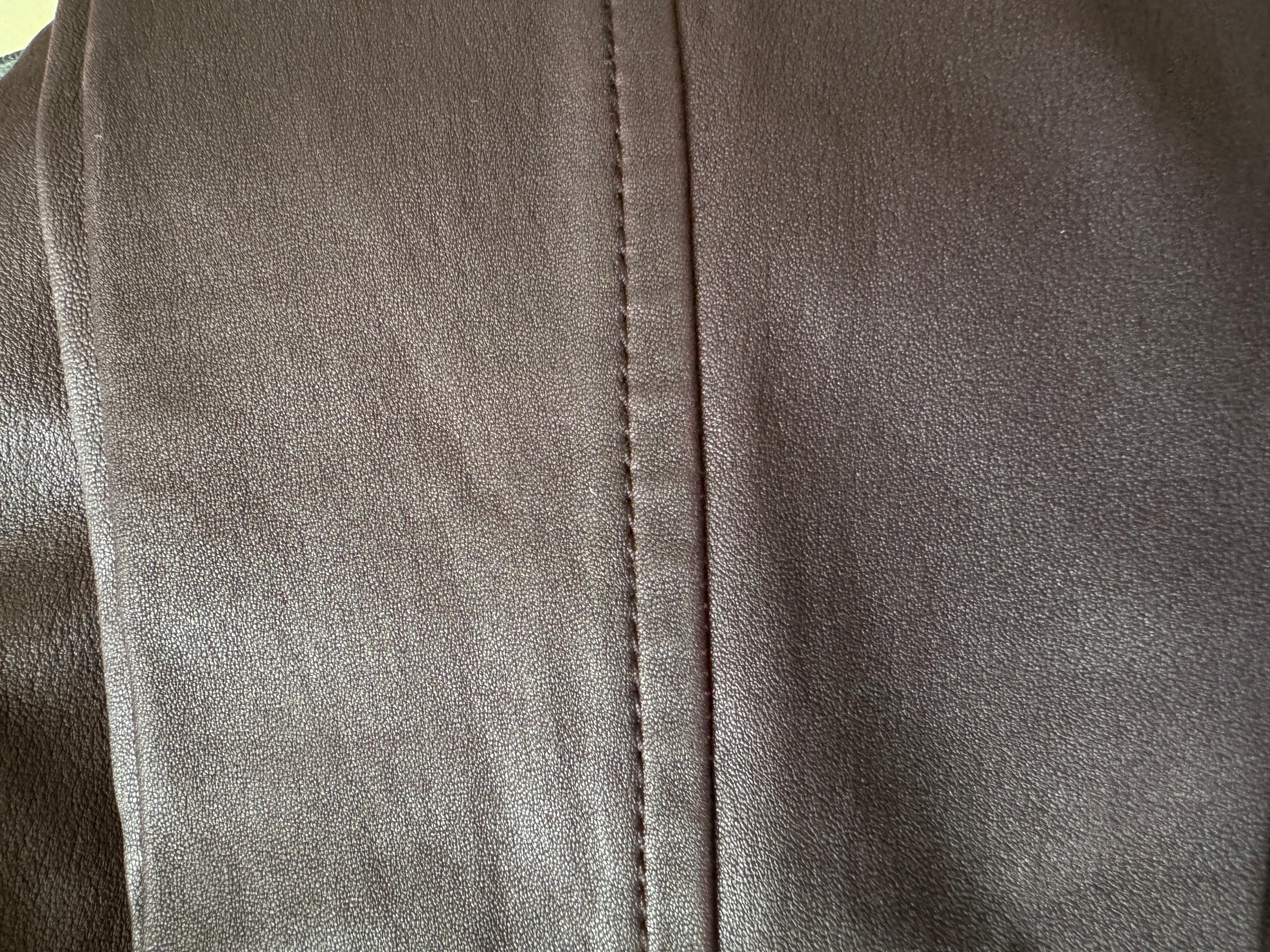 UNWORN Emilio Pucci Purple Stretchy Leather Leggings Pants 38 For Sale 1