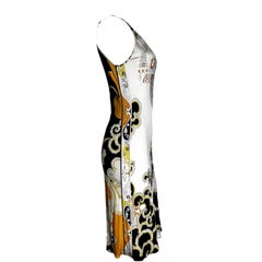 UNWORN Emilio Pucci Signature Print Cut Out Neck Dress 40