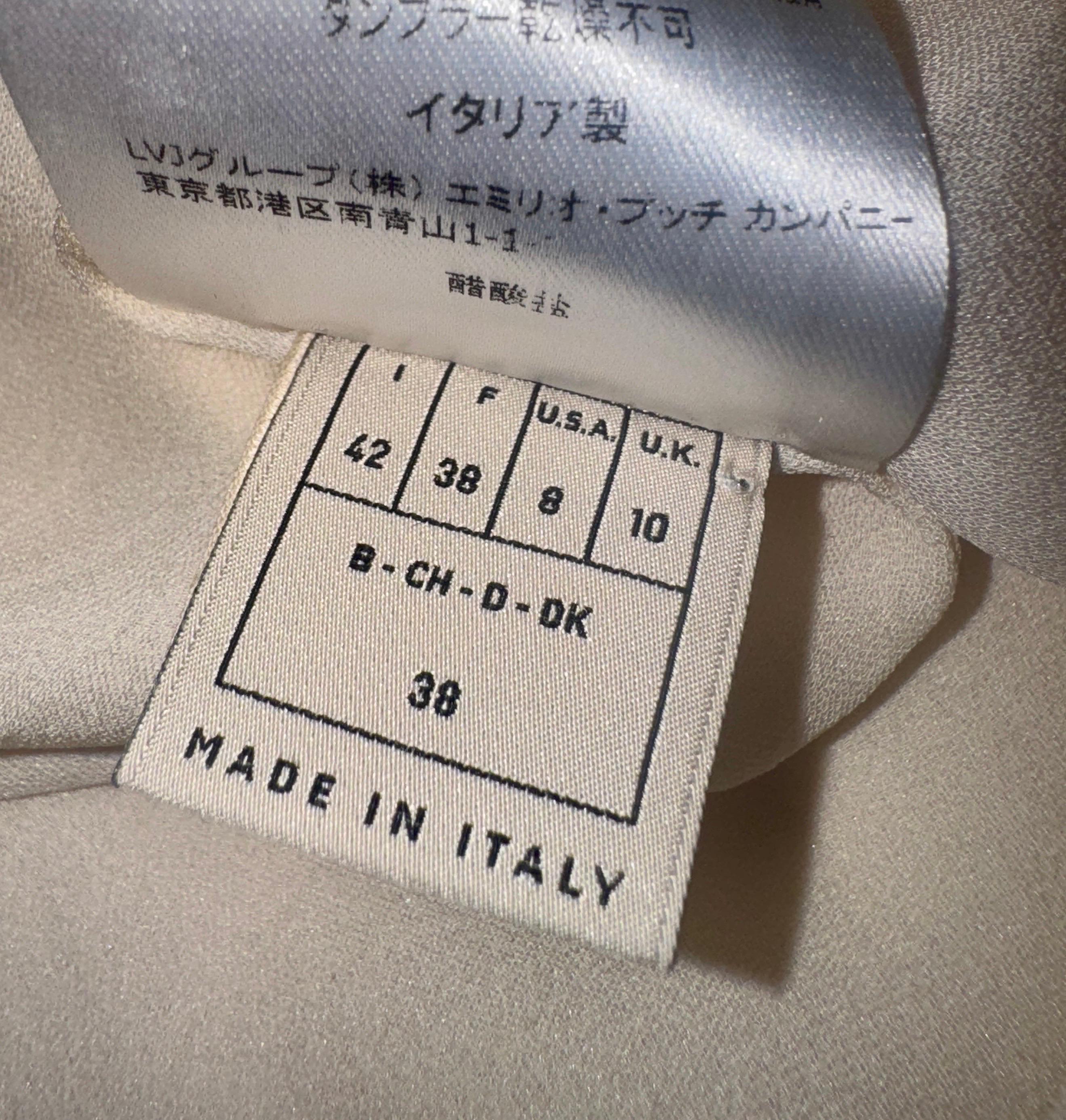 Emilio Pucci - Robe tunique caftan en soie imprimée signature, non portée, 42 en vente 5