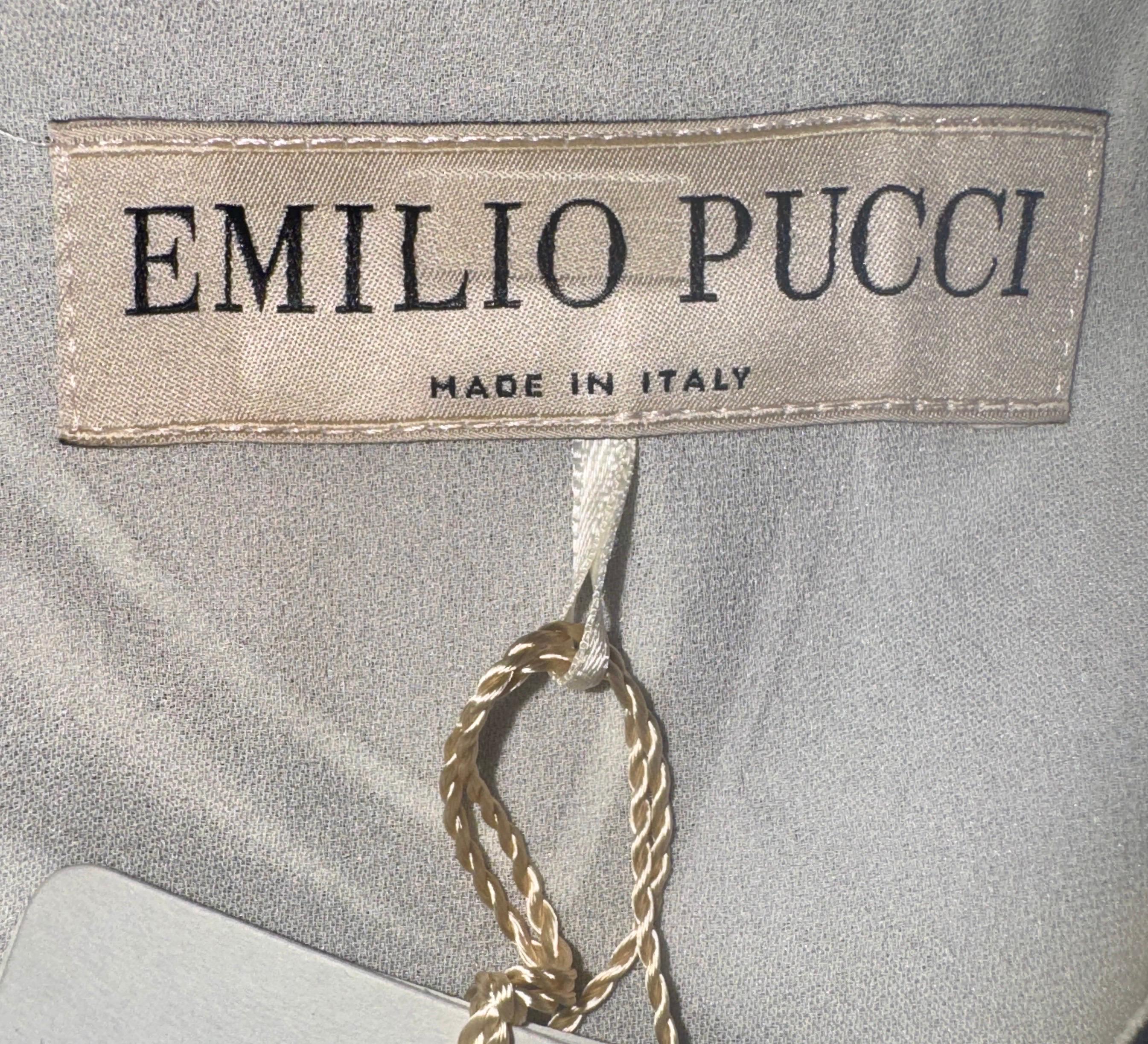 Emilio Pucci - Robe tunique caftan en soie imprimée signature, non portée, 42 en vente 6