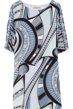 UNWORN Emilio Pucci Signature Print Silk Kaftan Tunic Dress 42