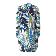 NEW Emilio Pucci Silk Cady Embroidered Kaftan Tunic Dress 44