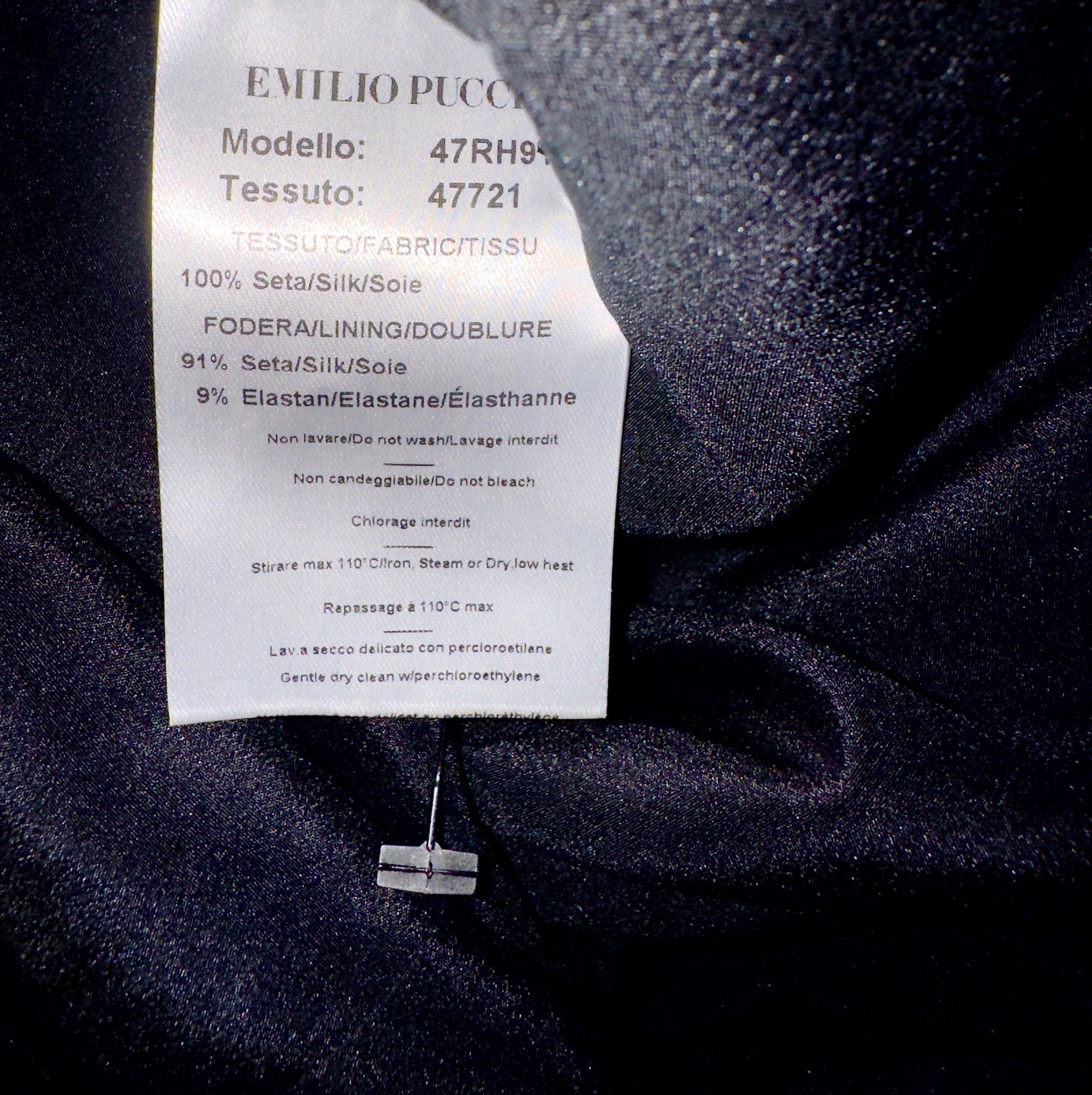 UNWORN Emilio Pucci Silk Cady Embroidered Kaftan Tunic Dress 44 For Sale 2
