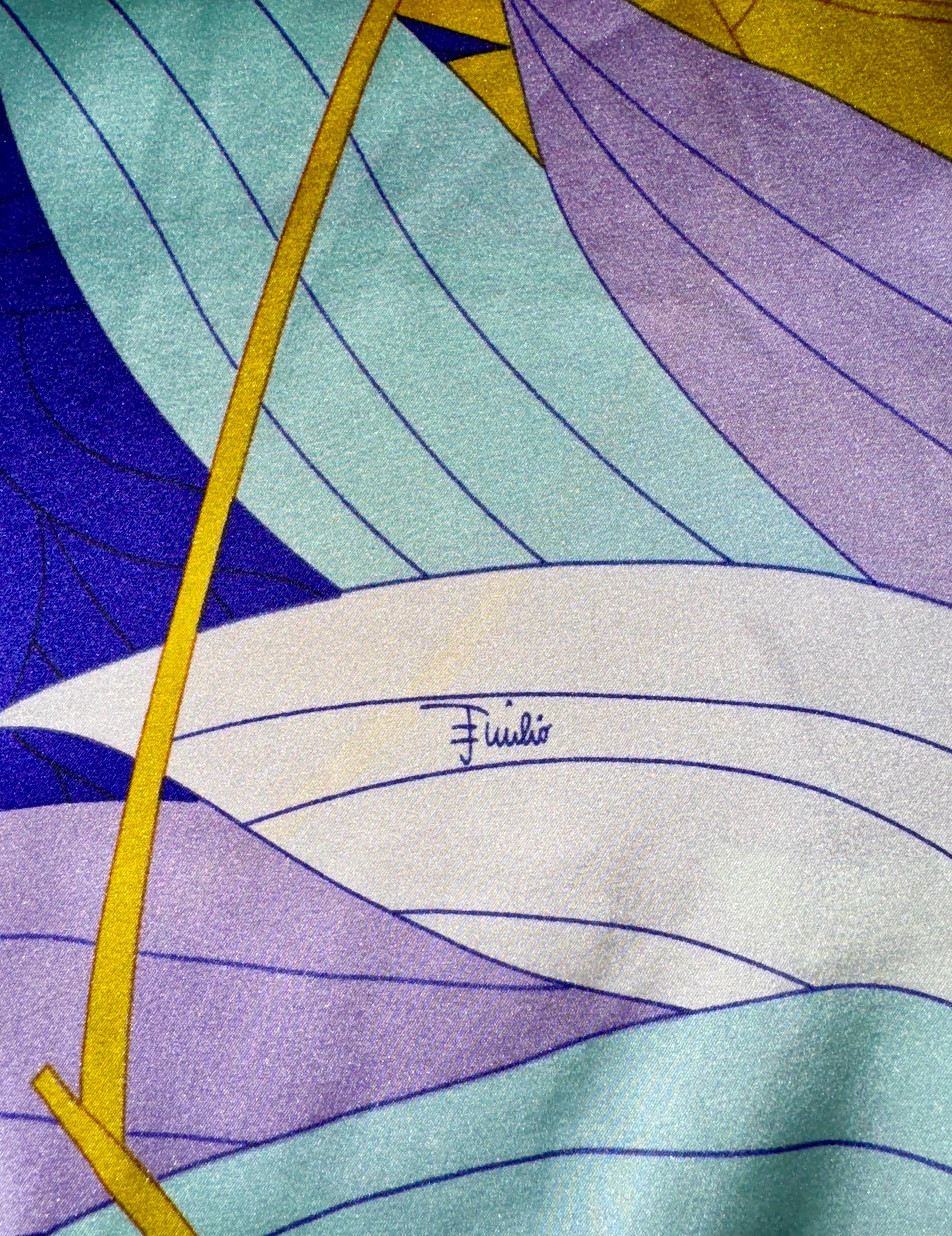 Women's UNWORN EMILIO PUCCI Silk Jersey Signature Print Tunic Kaftan Style Top Dress 40