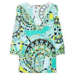 UNWORN Emilio Pucci Softest Terry Fabric Print Hoodie Sweater Mini Dress 46