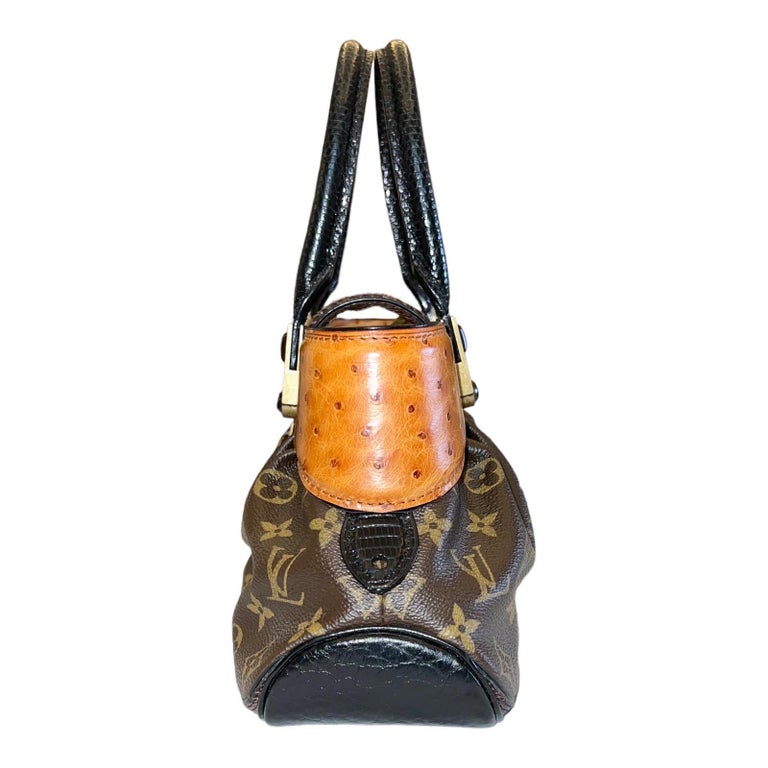 LOUIS VUITTON Exotic Ostrich and Suede LV Monogram Logo Bag - Limited  Edition 2004 at 1stDibs