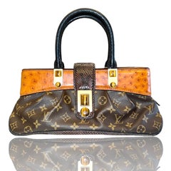 UNWORN Exotic Louis Vuitton Marc Jacobs Monogram Canvas Ostrich Tiger Eye Bag