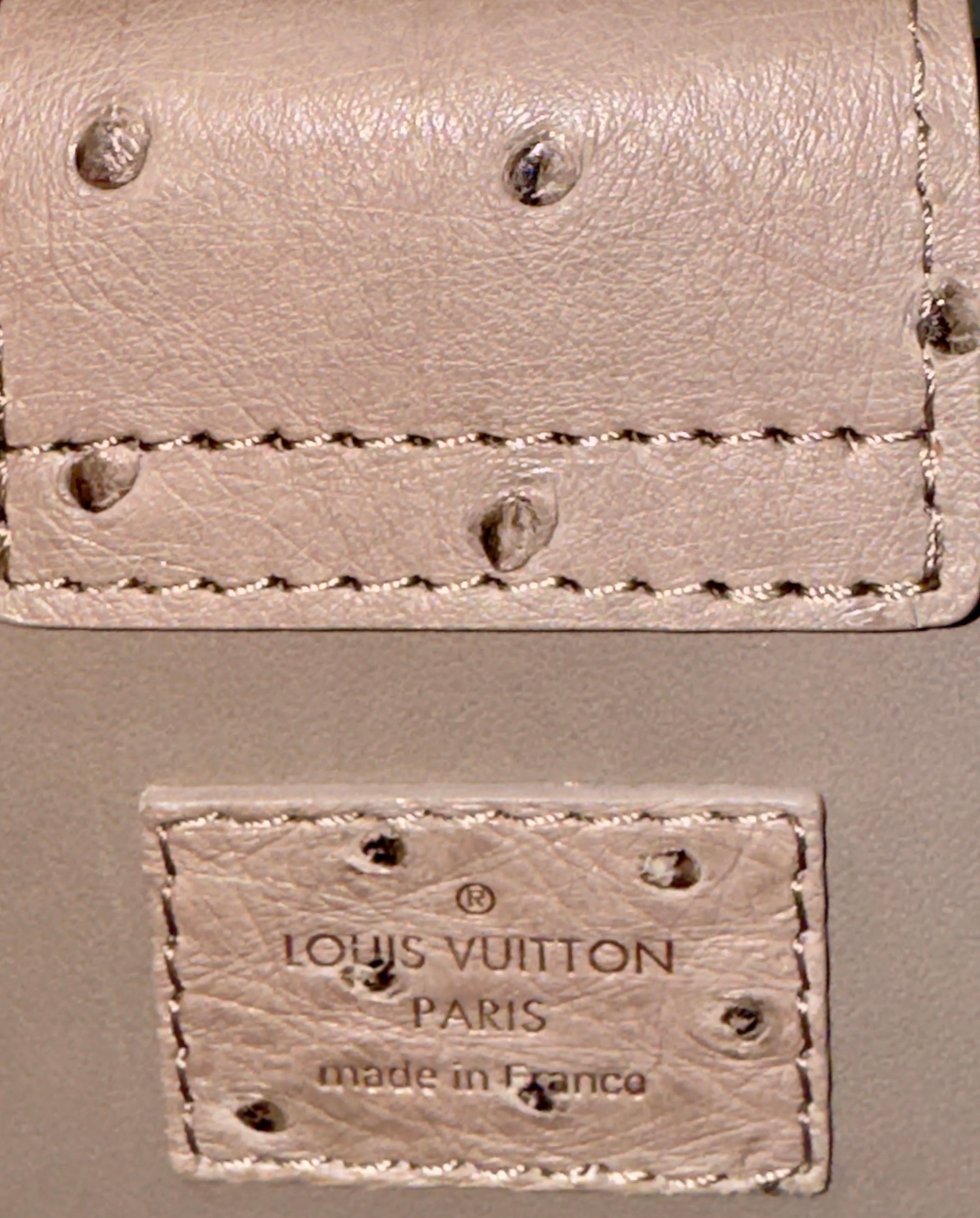 UNWORN Exotic Louis Vuitton Ostrich Top Handle Framed Bag Tote 8