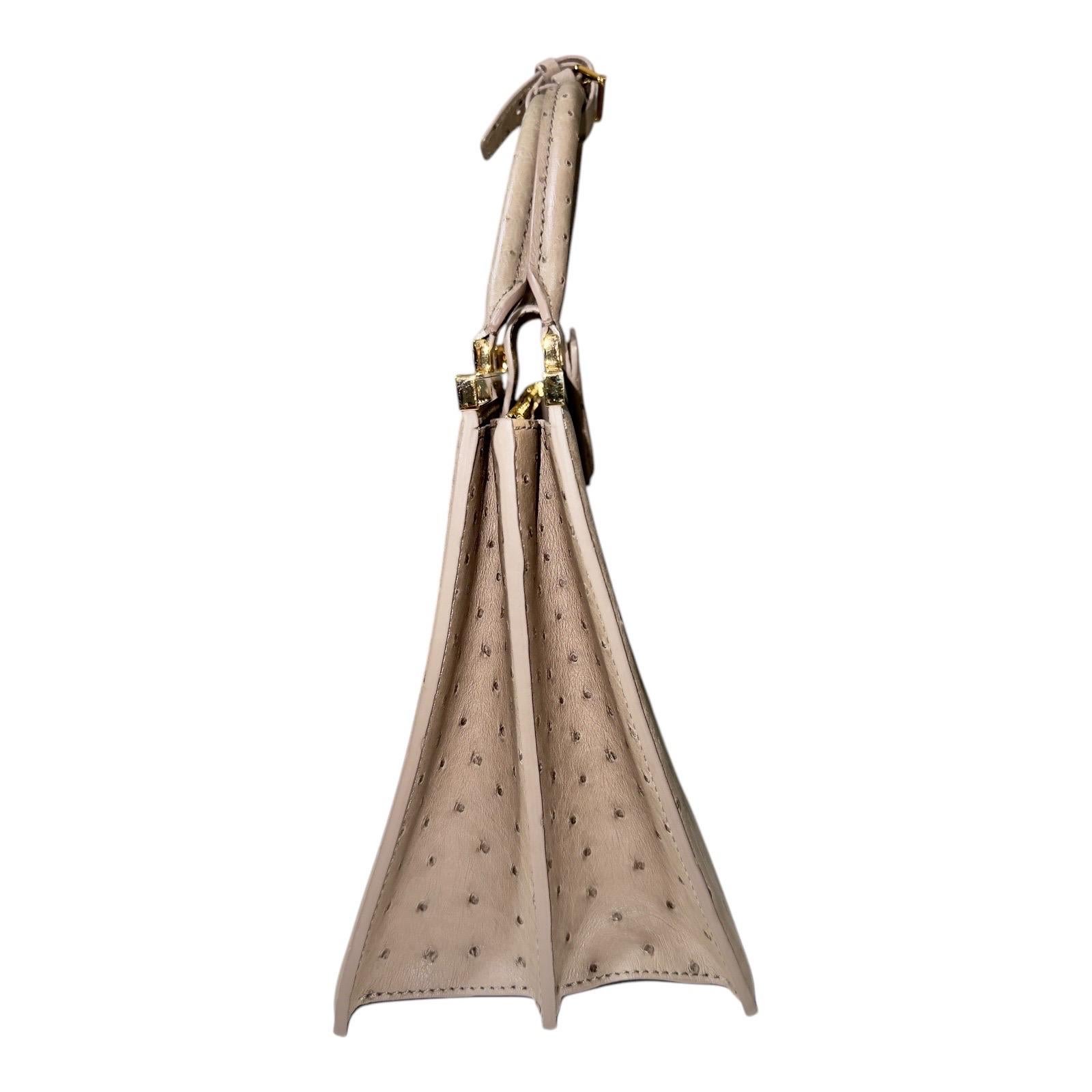 Women's UNWORN Exotic Louis Vuitton Ostrich Top Handle Framed Bag Tote