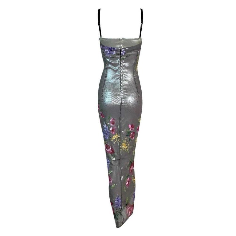 silver wiggle dress 1960s Silver Brocade Wiggle Dress: Vintage Sleeveless Formal G. Fox