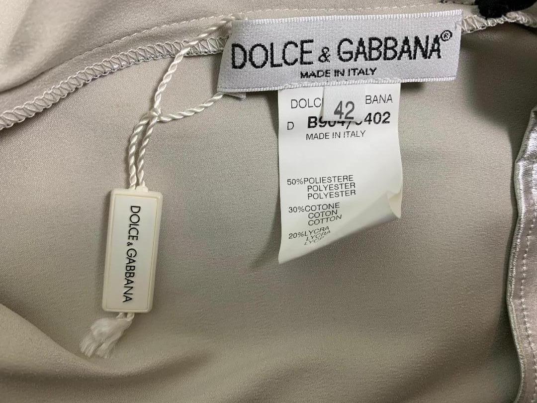 Unworn F/W 1998 Dolce and Gabbana Runway Silver Mesh Painted Wiggle ...