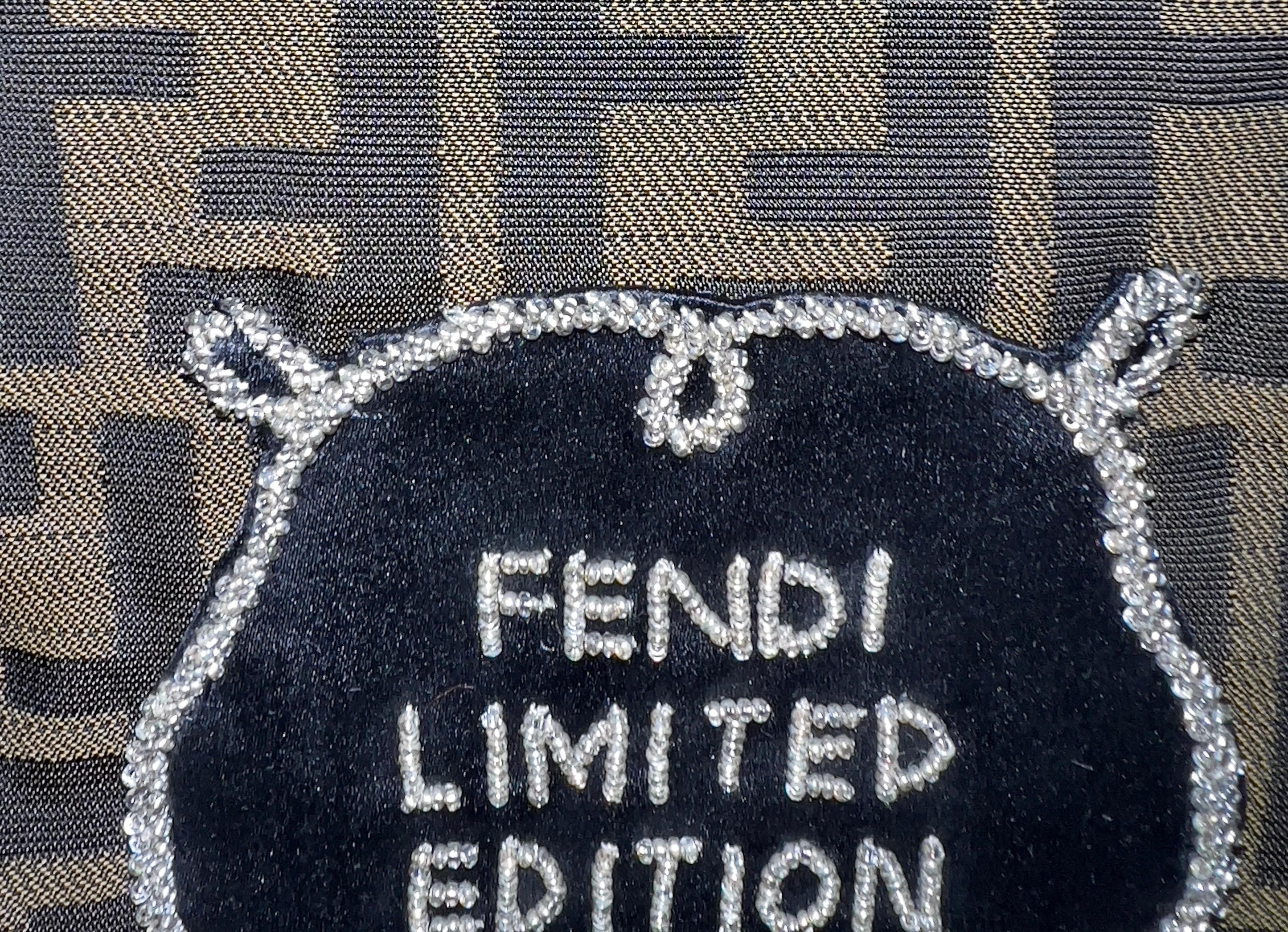 UNWORN Fendi Spy Bag Floral Hand-Embroidery Hand-Painted Black Crystals 2005 5