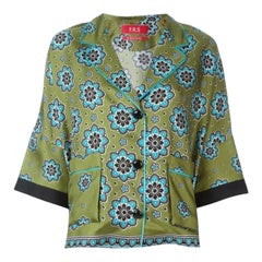 UNWORN F.R.S For Restless Sleepers Arabesque Palazzo Pants Lounge Silk Suit S