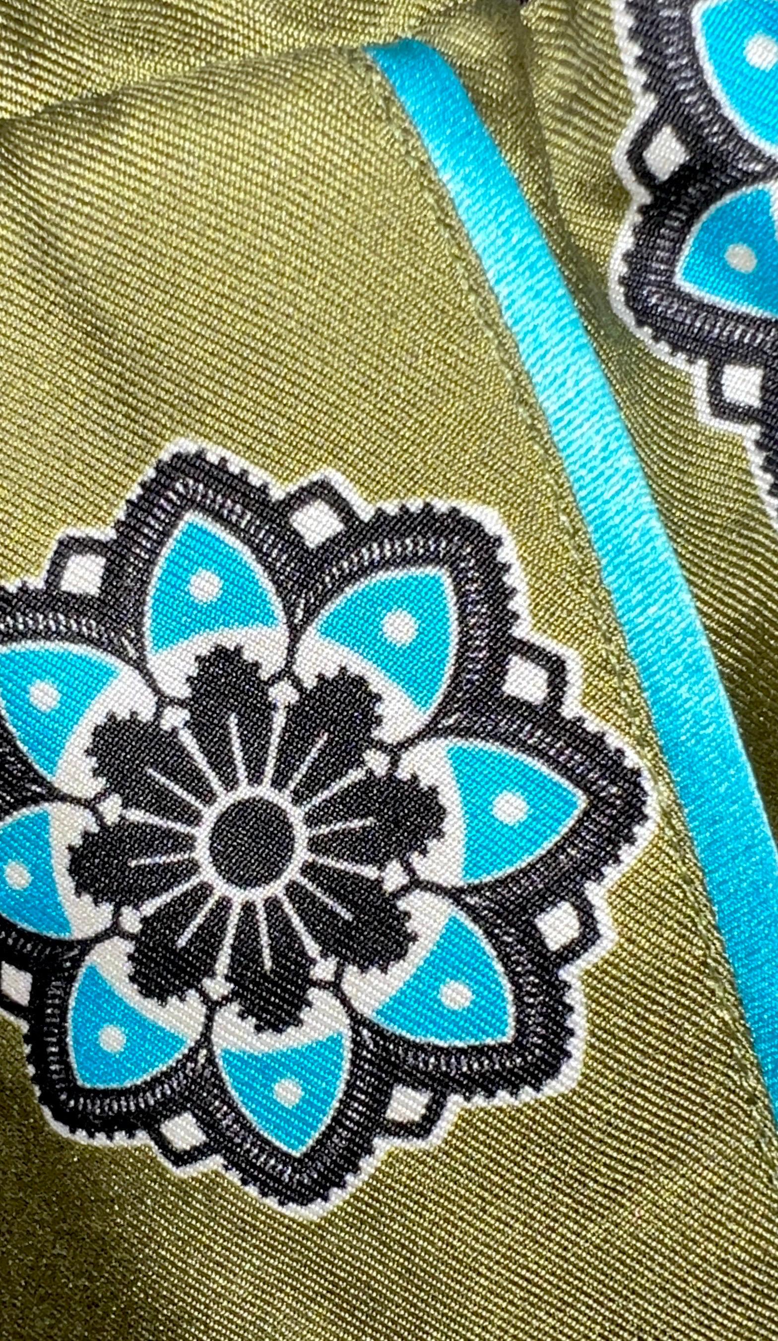 UNWORN F.R.S For Restless Sleepers FRS Arabesque Palazzo Pants Lounge Silk Suit For Sale 4
