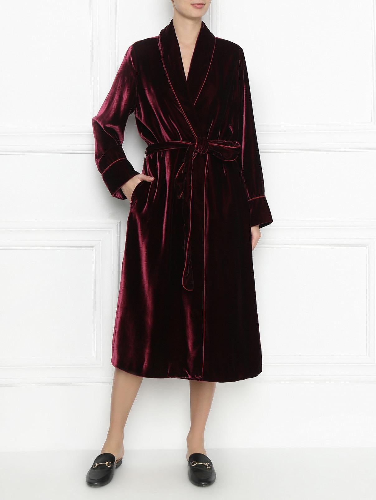 VUE D'ENSEMBLE F.R.S. For Restless Sleepers FRS Burgundy Crimson Velvet Robe Gown L L.L.A. Unisexe en vente