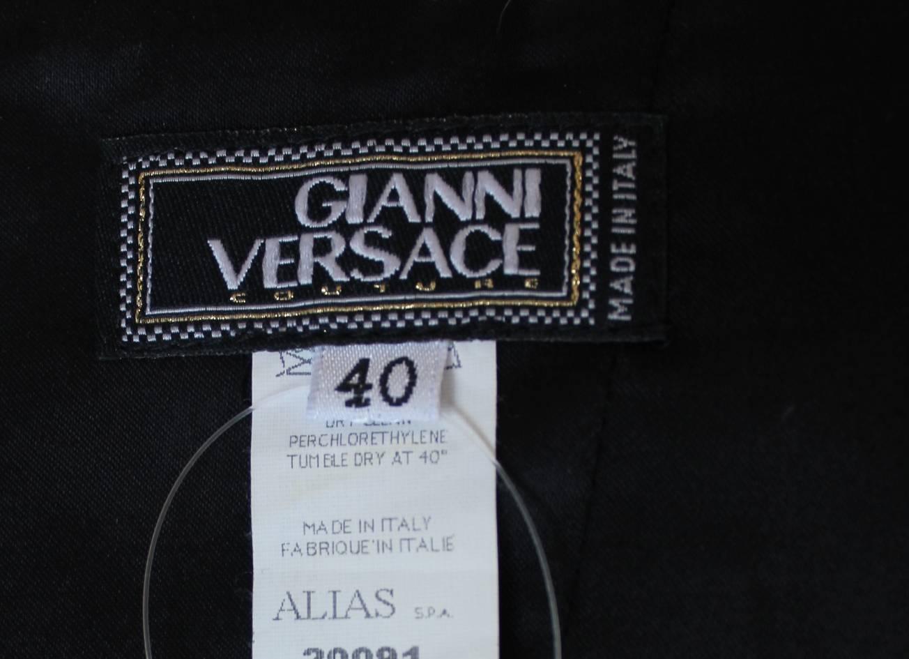 UNWORN Gianni Versace Couture FW 2001 Black Lace Leather Bondage Gown Dress 40 For Sale 4