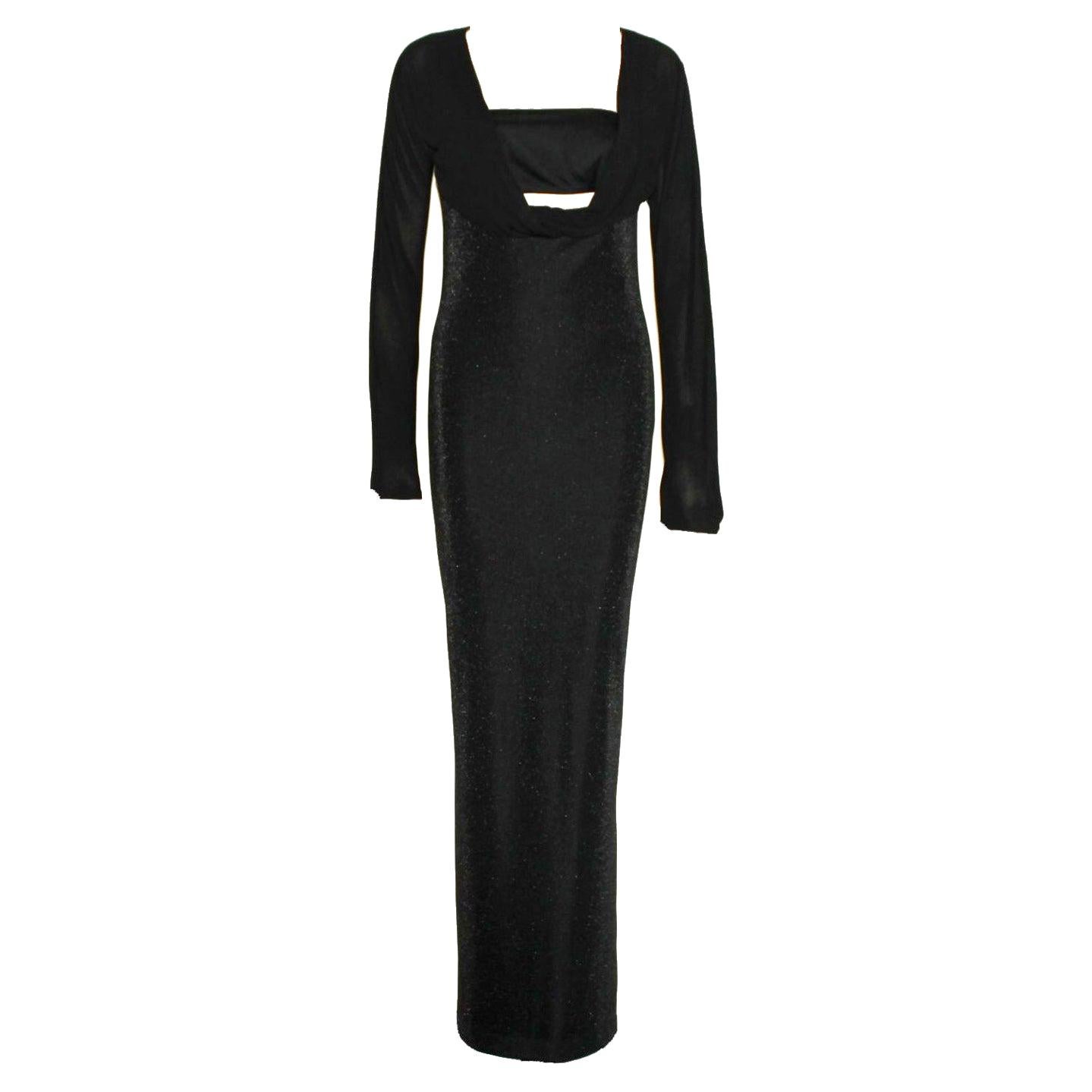 Gianni Versace Couture 1997 Lurex Cutout Gown Maxi Evening Dress Bandeau Top 42 For Sale