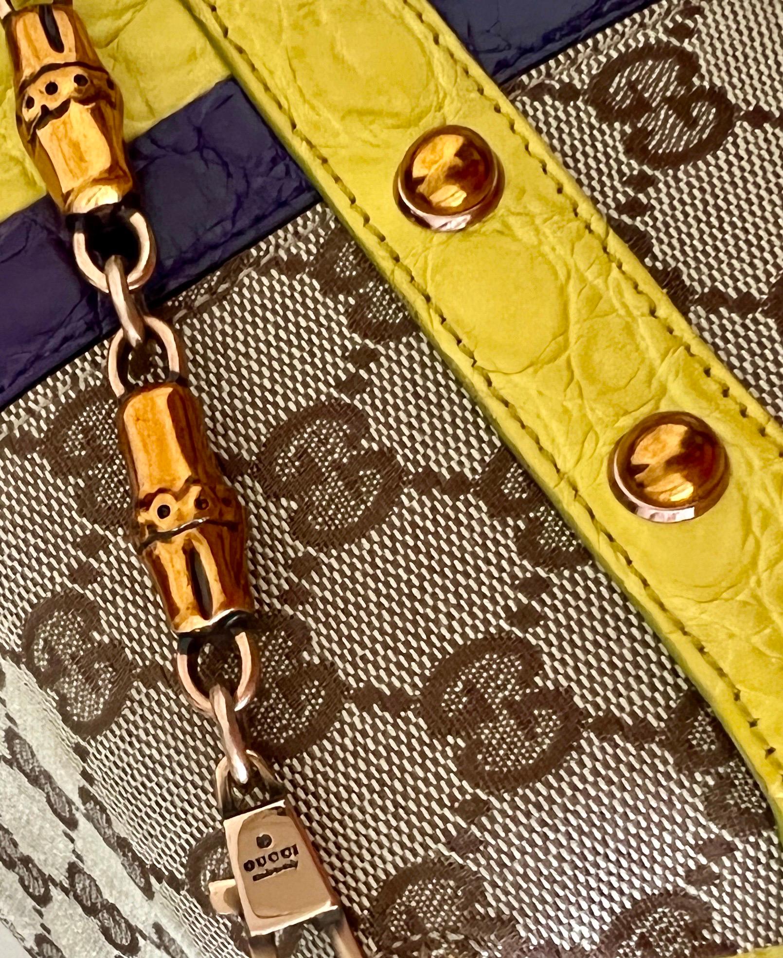 UNWORN Gucci by Tom Ford 2004 Exotische GG Monogramm Schlangenkopf-Tasche mit Juwelenbesatz 3