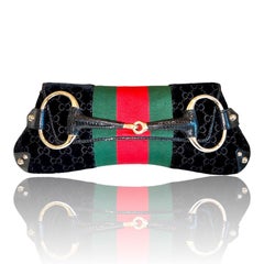 Sac Gucci by Tom Ford Web 2003/4 en velours avec logo GG en mors de lézard exotique