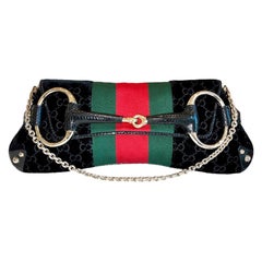 Sac Gucci by Tom Ford Web 2003/4 en velours avec logo GG en mors de lézard exotique