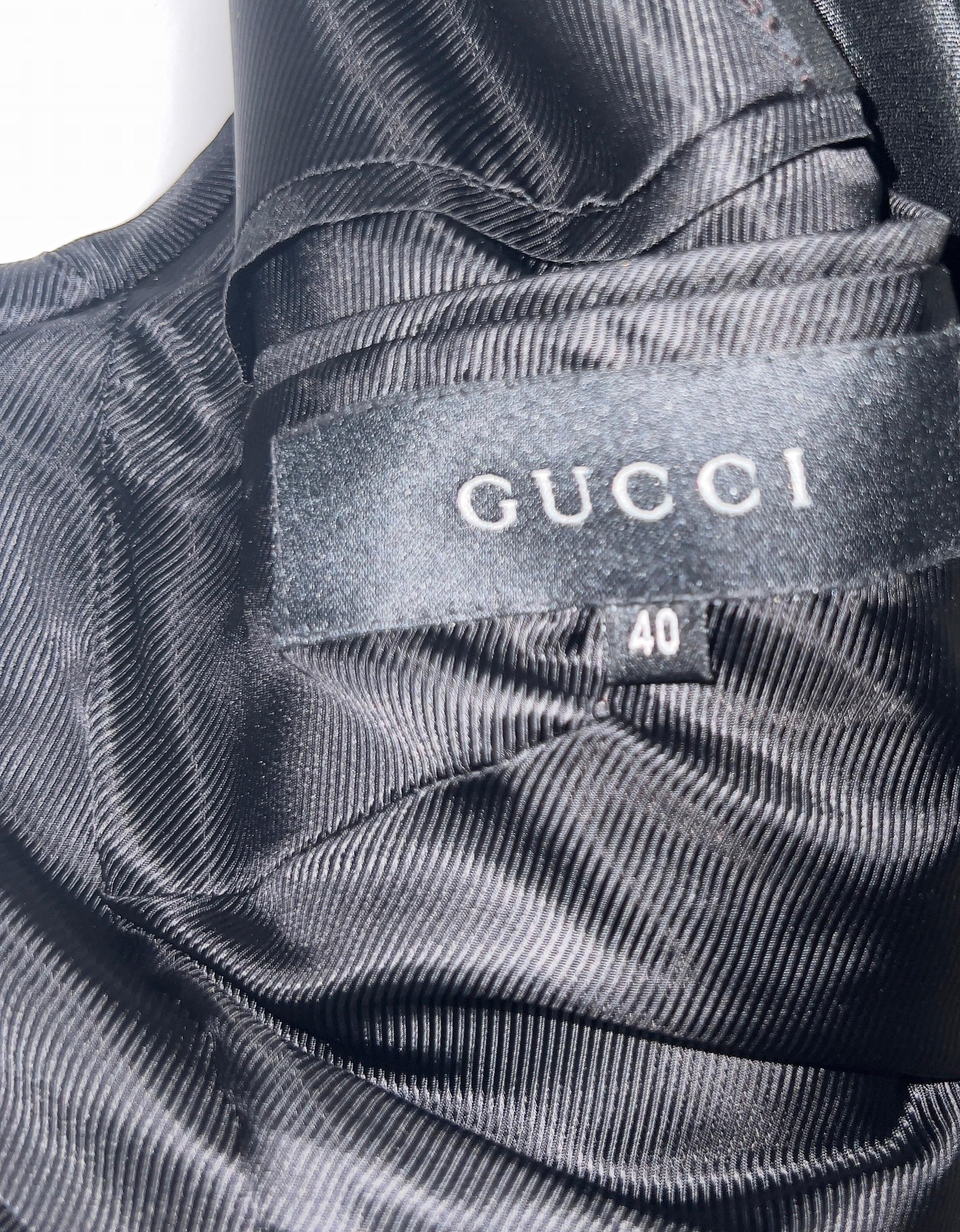 UNWORN Gucci by Tom Ford Y2K 2000 Tuxedo Style Black Wrap Jacket Pants Suit 40 2