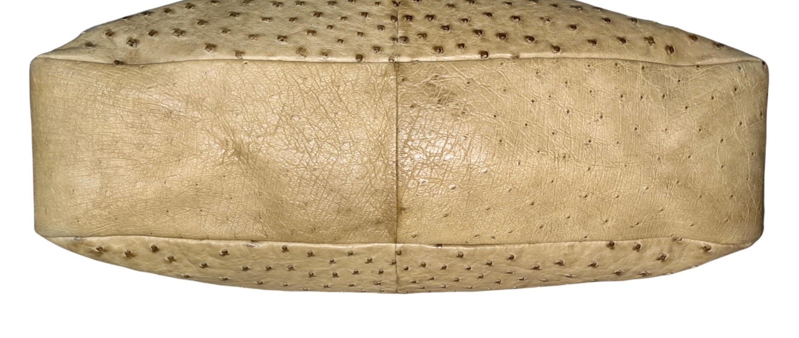UNWORN Gucci Exotic Ostrich Skin XL Hobo Shoulder Bag with Horsebit Detail  3
