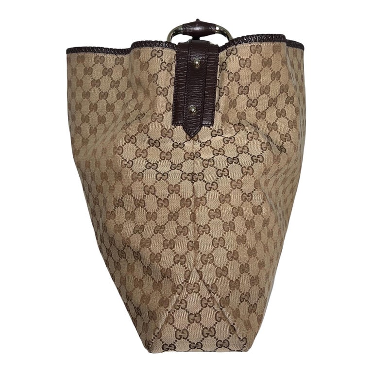 UNWORN Gucci GG Monogram Canvas XL Hobo Bag Satchel with Horsebit Detail at  1stDibs