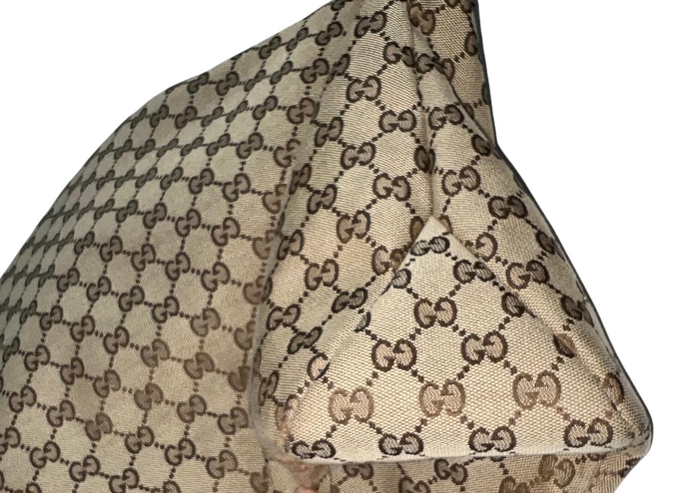 Gucci - Sac hobo XL en toile Monogram avec mors de cheval, non porté, GG 4