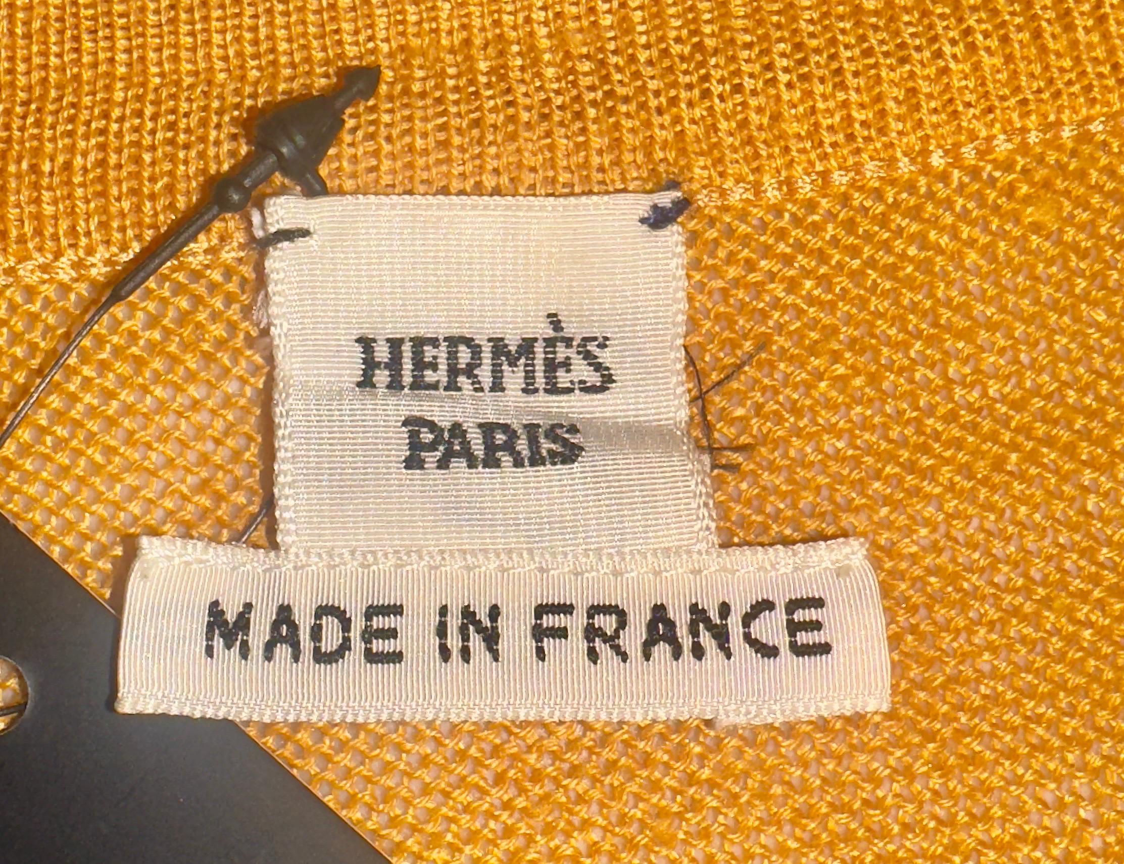 UNBEKANNT Hermès Paris Orange Bedruckte Seide Twill & Leinen Kaftan Kaftan Kleid OS im Angebot 5