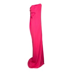 UNWORN Jil Sander by Raf Simons 2006 Pink Colum Evening Gown Dress with Train 38