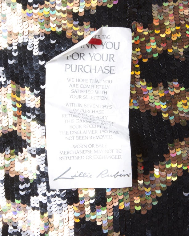 Vestido de seda de leopardo con flecos de lentejuelas doradas metalizadas Lillie Rubin sin usar en Nuevo estado para la venta en Sparks, NV
