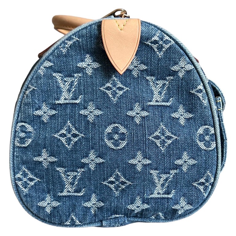 UNWORN Louis Vuitton by Marc Jacobs Blue Denim Jeans Speedy Bag For Sale at  1stDibs