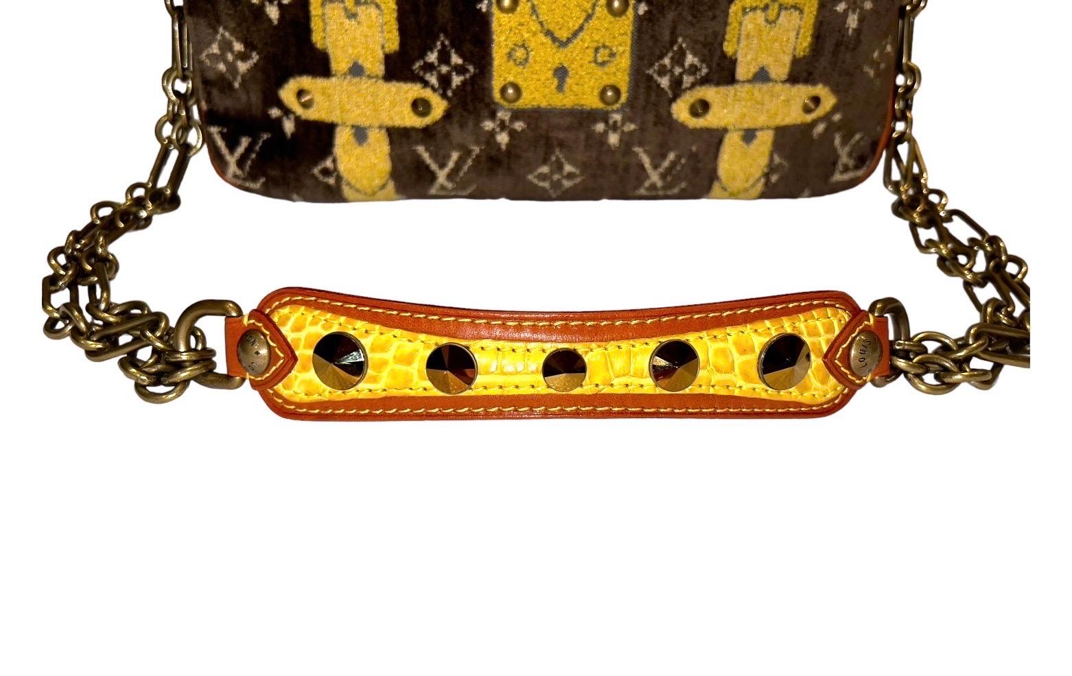 UNWORN Louis Vuitton Exotic Velvet & Alligator Skin LV Monogram Logo Evening Bag For Sale 6
