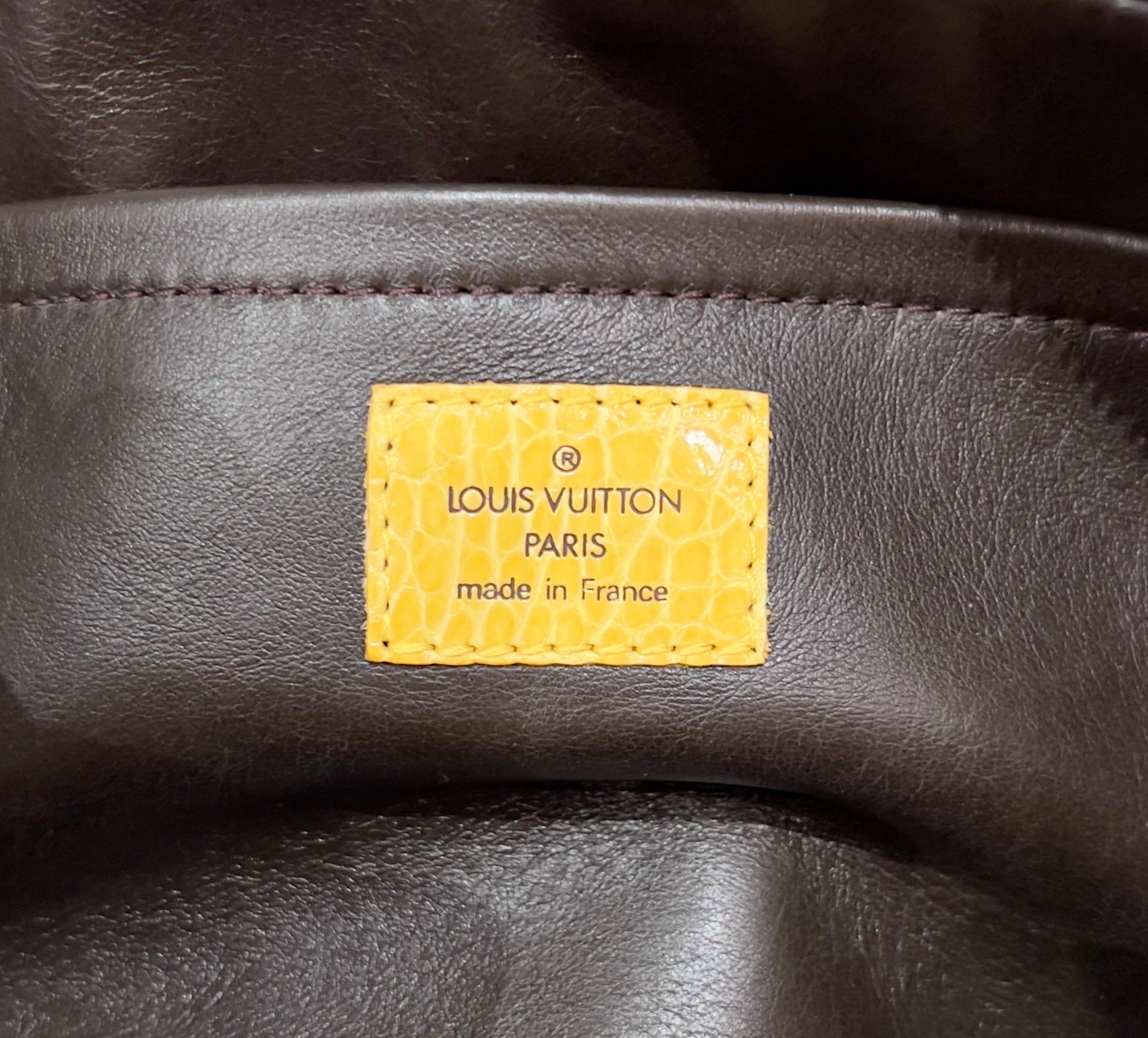 UNWORN Louis Vuitton Exotic Velvet & Alligator Skin LV Monogram Logo Evening Bag For Sale 8