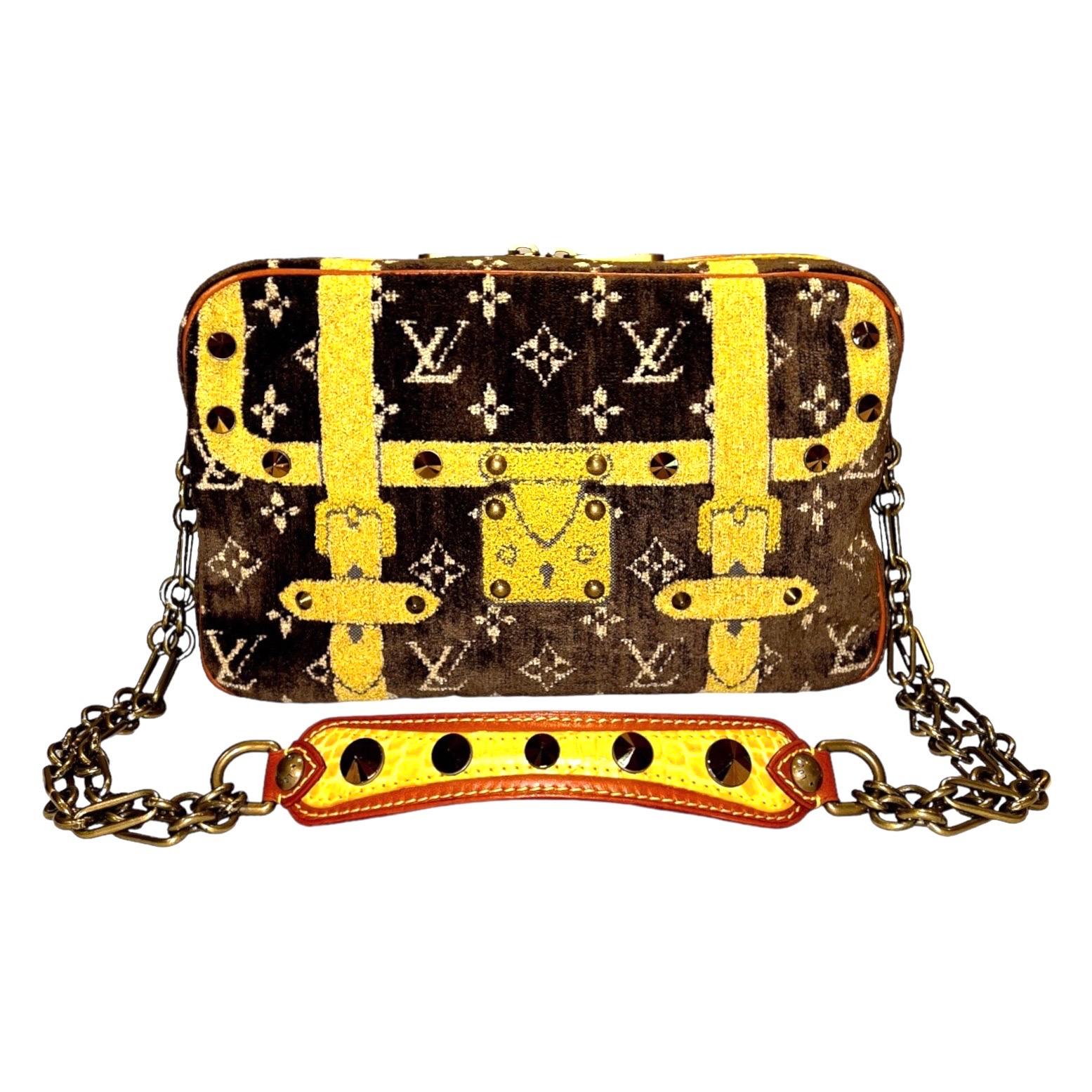 UNWORN Louis Vuitton Exotic Velvet & Alligator Skin LV Monogram Logo Evening Bag For Sale 10