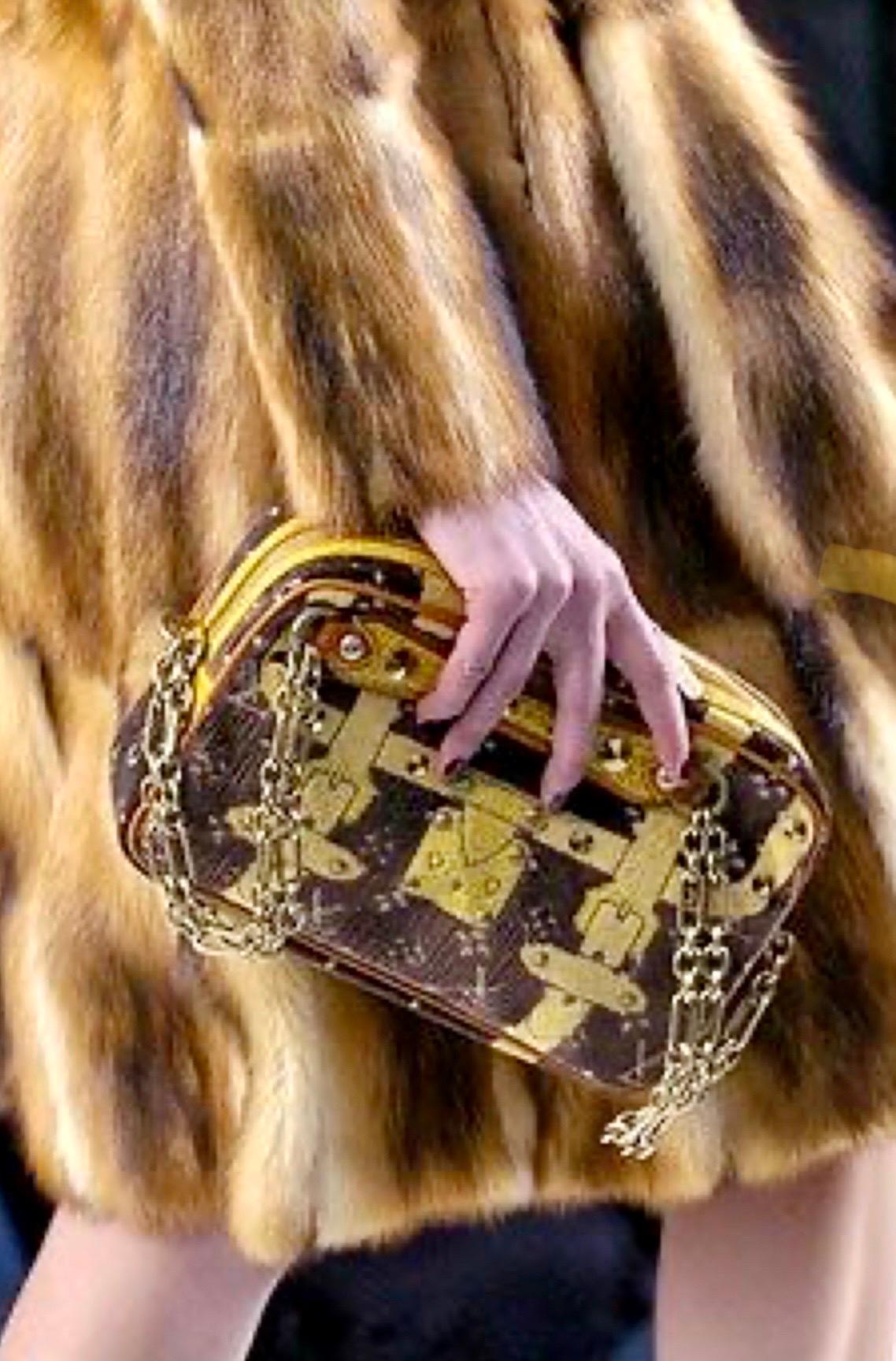 UNWORN Louis Vuitton Exotic Velvet & Alligator Skin LV Monogram Logo Evening Bag For Sale 11
