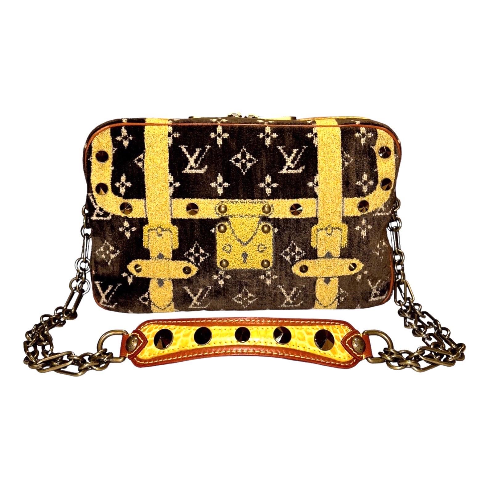 UNWORN Louis Vuitton Exotic Velvet & Alligator Skin LV Monogram Logo Evening Bag For Sale
