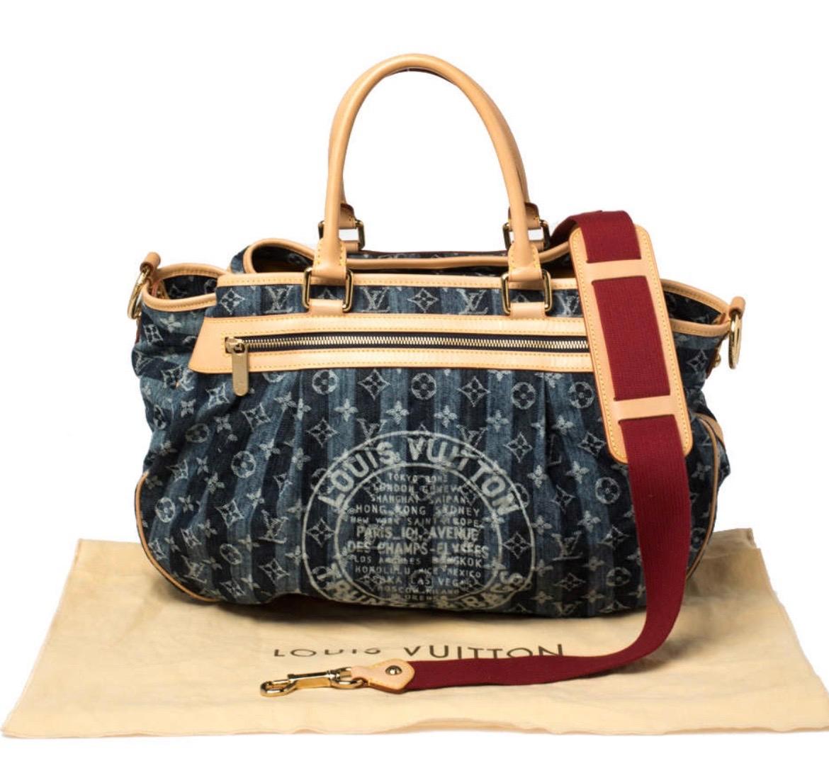 UNWORN Louis Vuitton Monogram Denim Trunks & Bags Travel Shoulder Bag Weekender 2