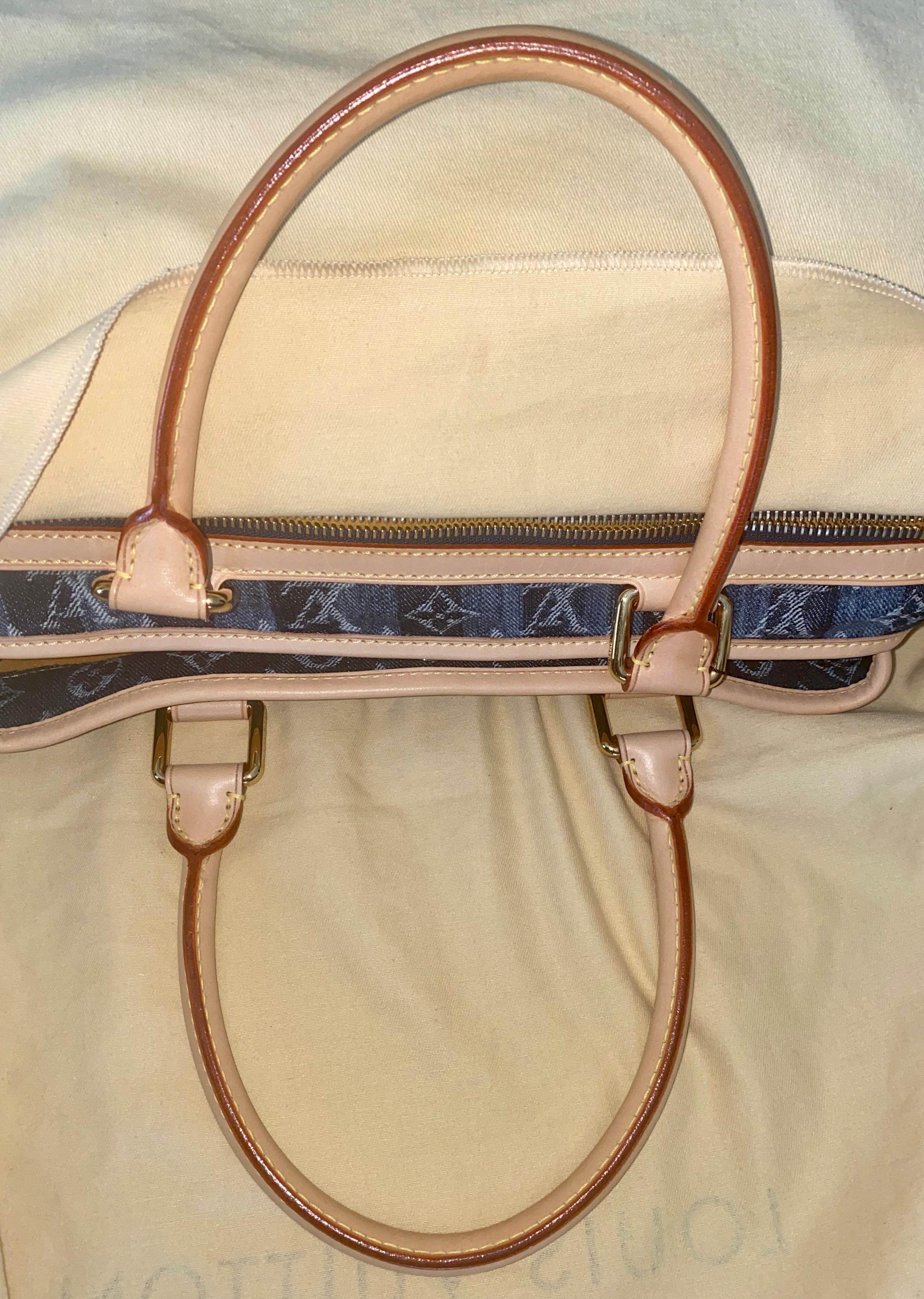 UNWORN Louis Vuitton Monogram Denim Trunks & Bags Travel Shoulder Bag Weekender 6