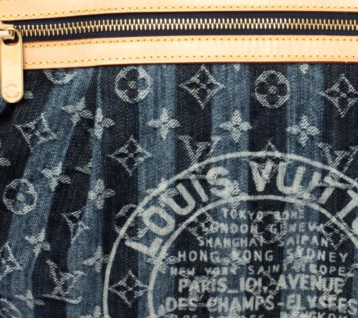 UNWORN Louis Vuitton Monogram Denim Trunks & Bags Travel Shoulder Bag Weekender 1