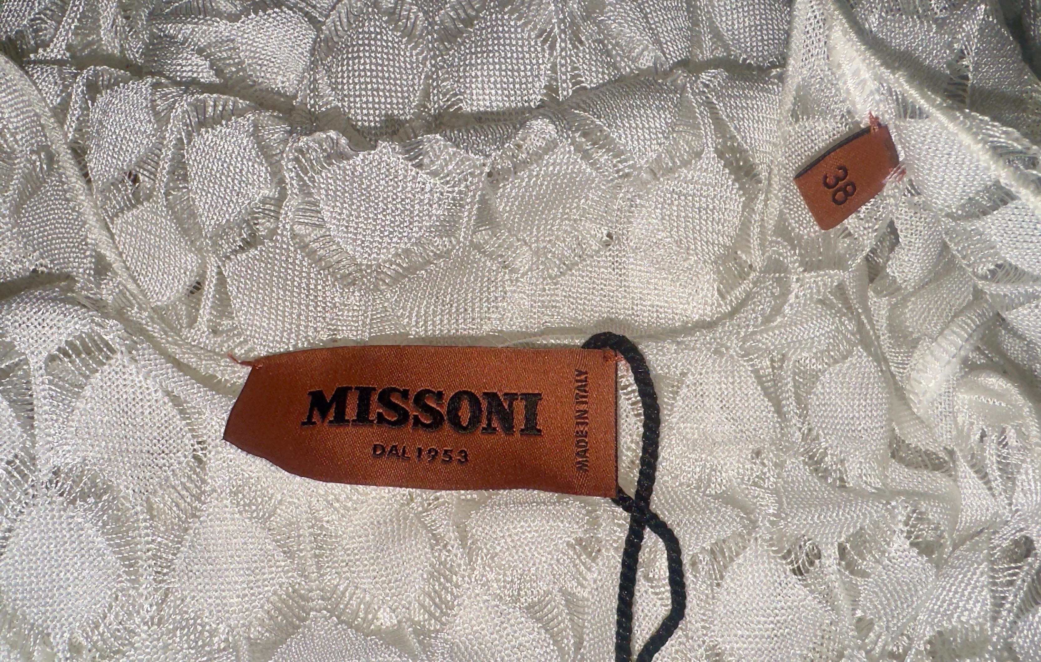 Women's UNWORN Missoni 2PCS Crochet Knit Beach Boho Bridal Wedding Engegement Dress 38 For Sale