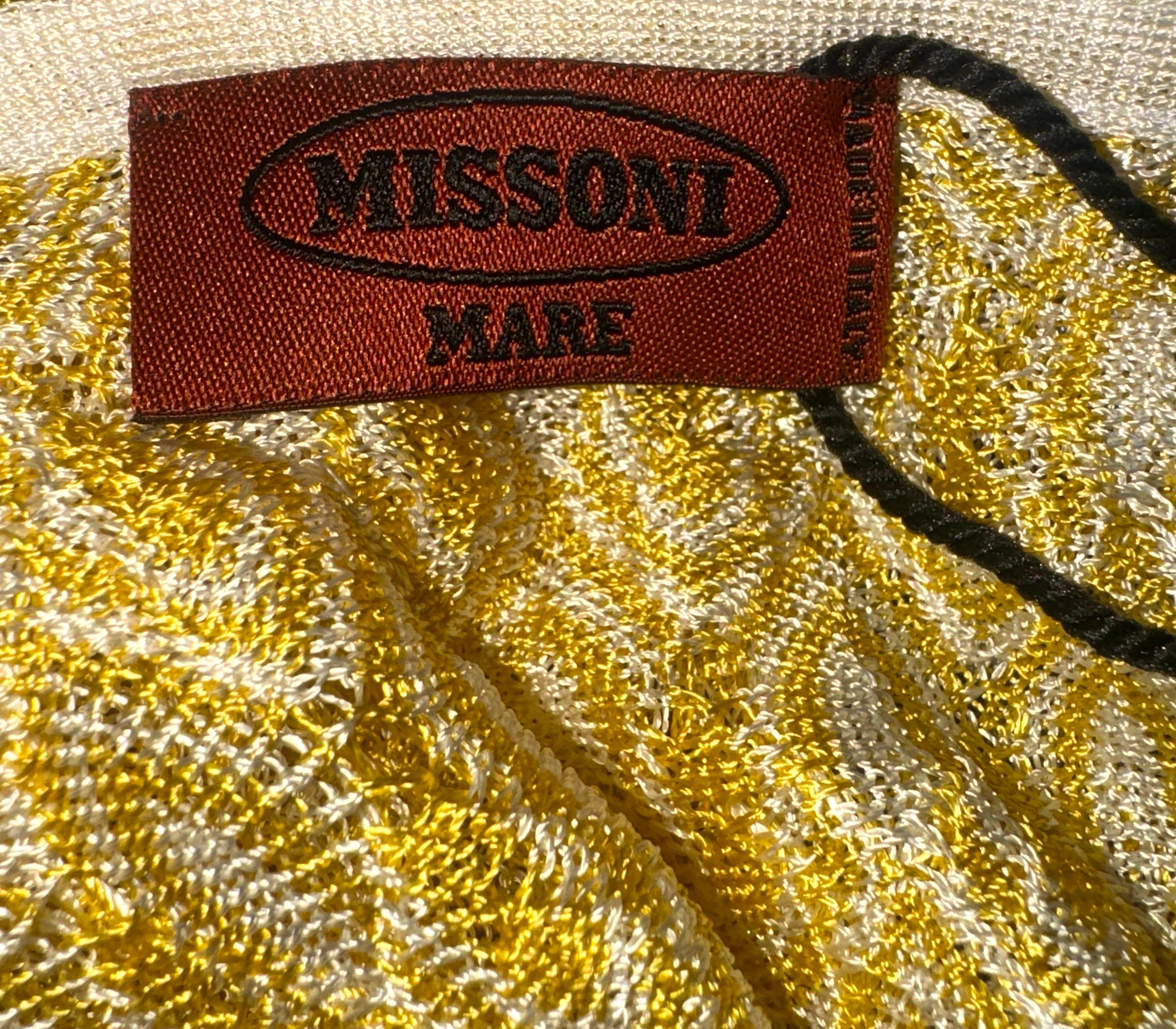 UNWORN Missoni Blue Chevron Crochet Knit Kaftan Maxi Dress 42 For Sale 1