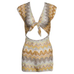 UNWORN Missoni Chevron Crochet Knit Jumpsuit Playsuit Romper Overall 40