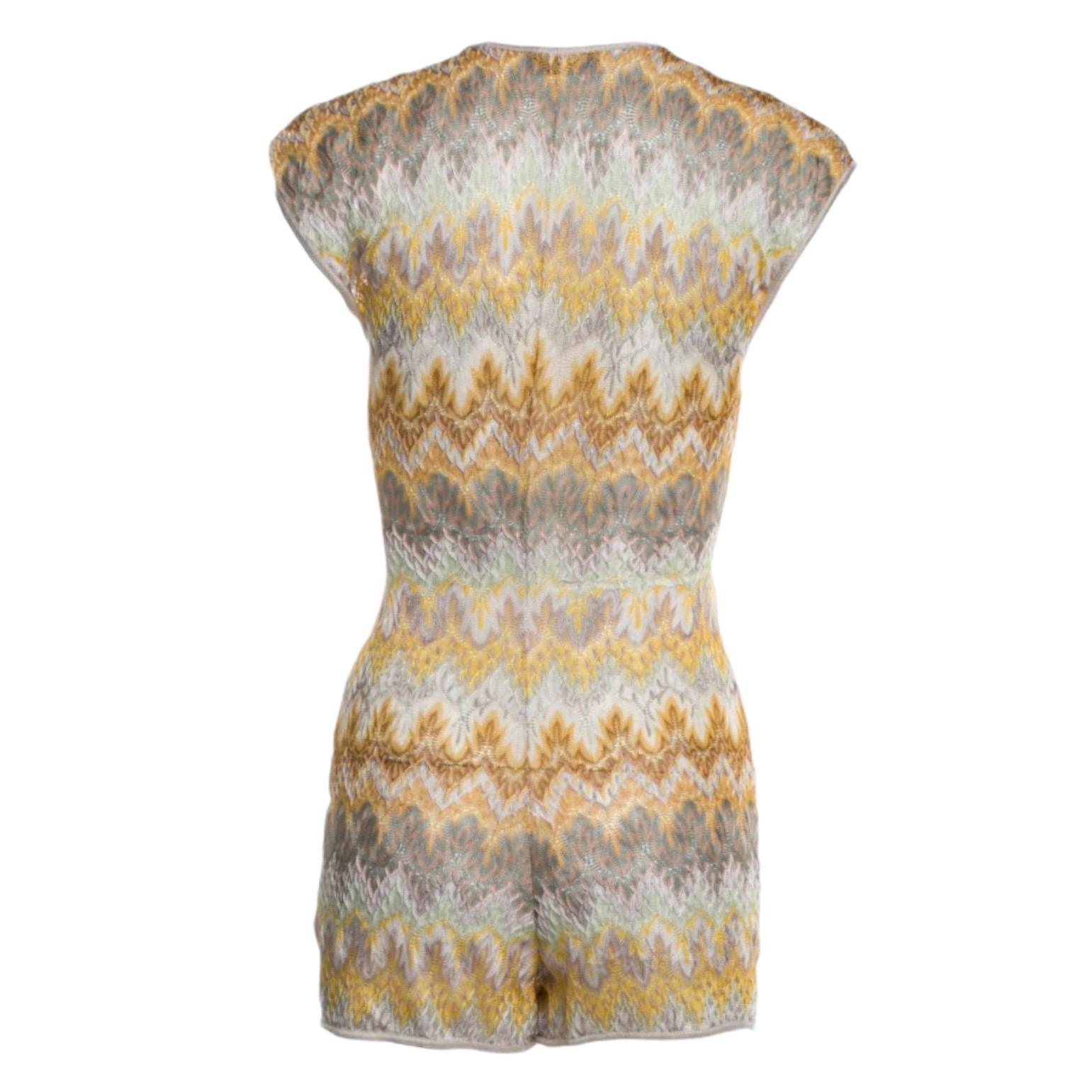 
Rare MISSONI signature zigzag crochet knit playsuit
Immediately sold out - no longer available in stores
Stunning pastel colors - yellow, mint, greens, whites - so versatile! 
Bowtie in front
Cut out style
Simply slips on
Dry Clean only
Made in