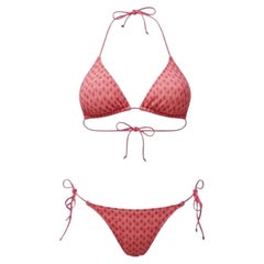 Bikini Missoni rose « Barbiecore Barbie » en maille crochetée, jamais porté, avec pochette, taille 44