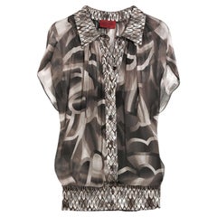 UNWORN Missoni Signature Crochet Knit & Silk Blouse Top 40