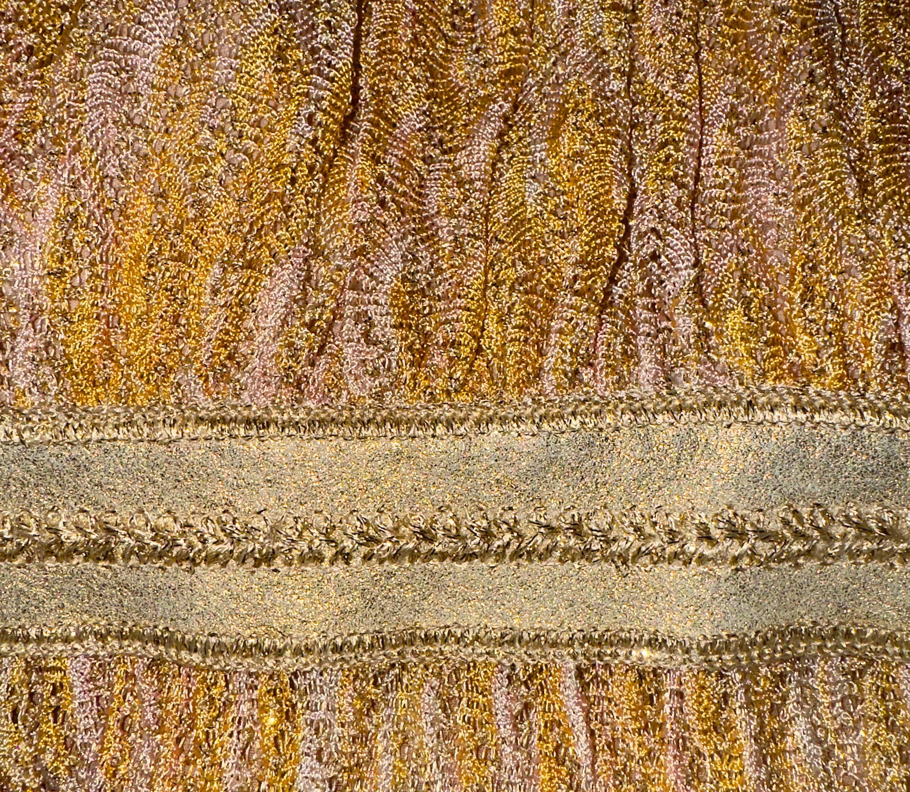 Women's UNWORN Missoni Gold Lurex Corset Crochet Knit Empire Evening Gown Maxi Dress 40 For Sale