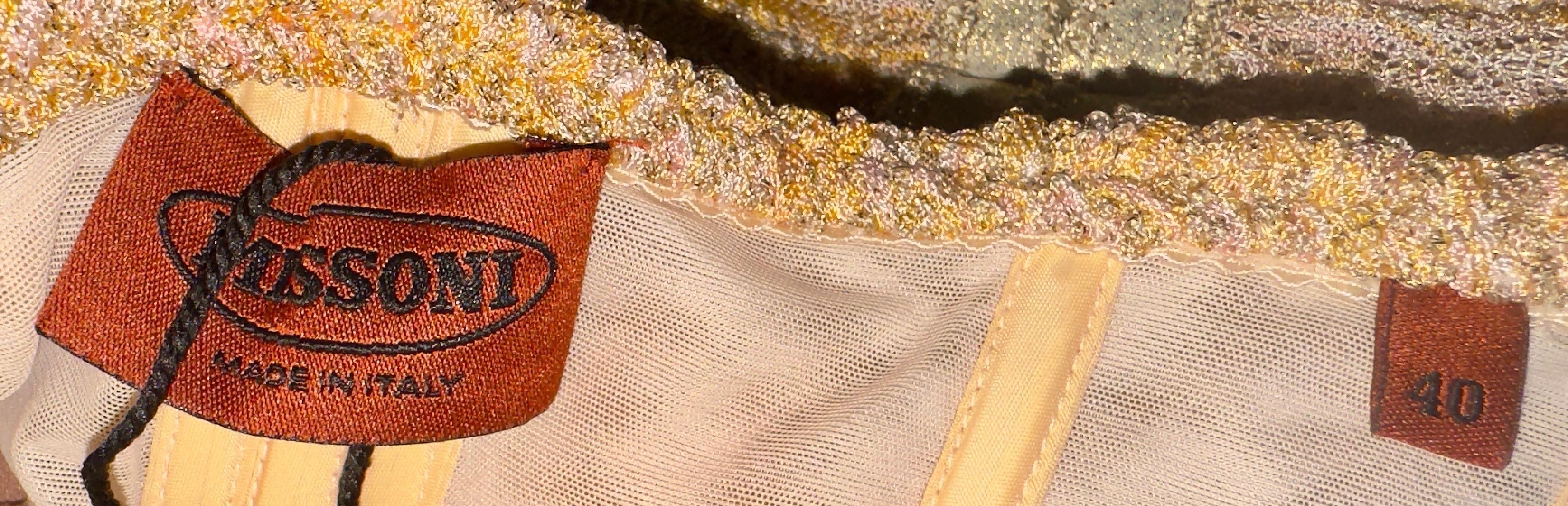 UNWORN Missoni Gold Lurex Corset Crochet Knit Empire Evening Gown Maxi Dress 40 For Sale 3