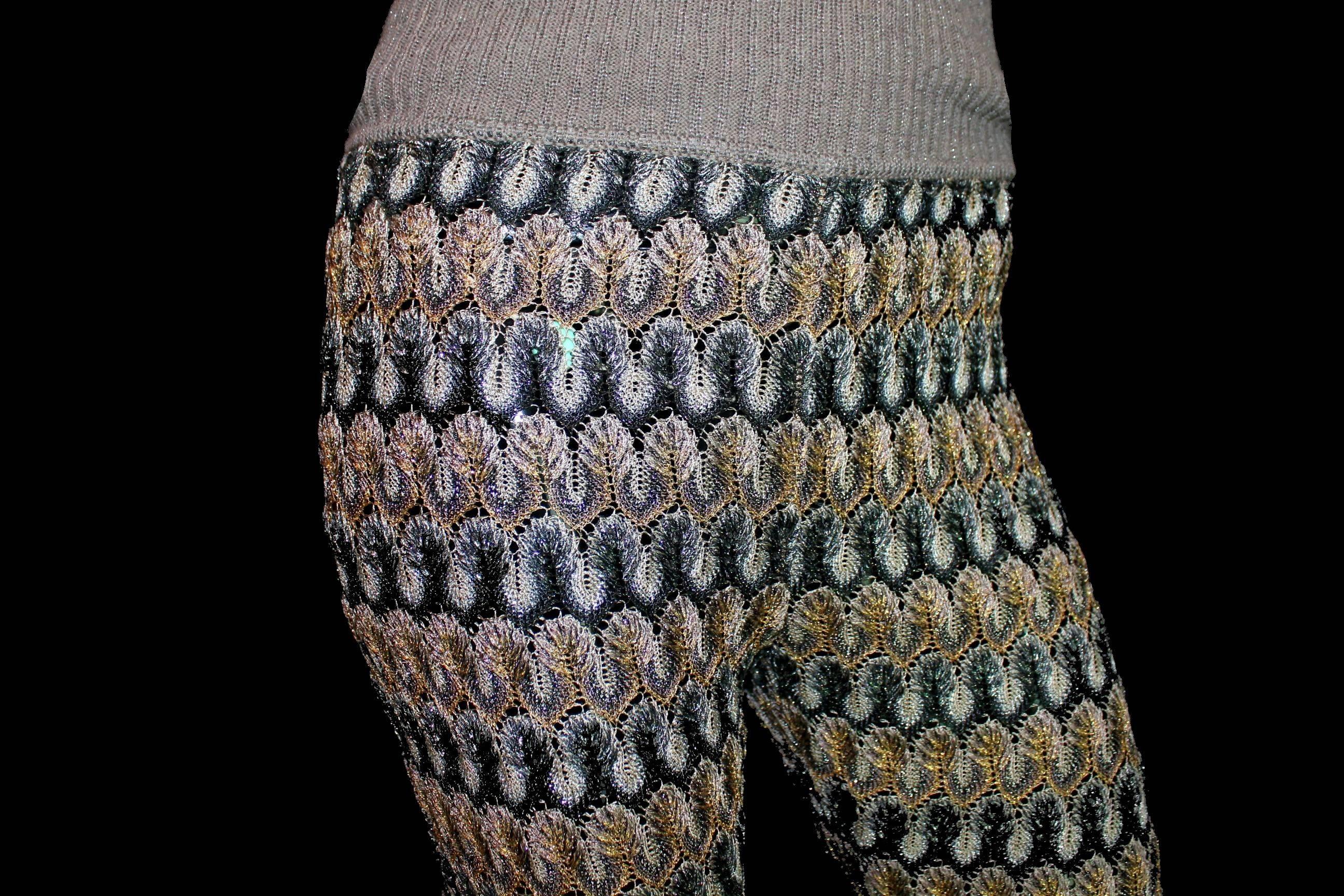 UNWORN Missoni Metallic Crochet Knit Bandeau Jumpsuit Playsuit Pants en vente 1